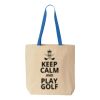 Natural Tote with Contrast-Color Handles Thumbnail