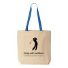 Natural Tote with Contrast-Color Handles Thumbnail