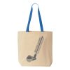 Natural Tote with Contrast-Color Handles Thumbnail