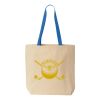 Natural Tote with Contrast-Color Handles Thumbnail