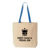 Natural Tote with Contrast-Color Handles Thumbnail