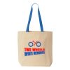 Natural Tote with Contrast-Color Handles Thumbnail