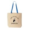 Natural Tote with Contrast-Color Handles Thumbnail