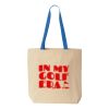 Natural Tote with Contrast-Color Handles Thumbnail