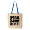 Natural Tote with Contrast-Color Handles Thumbnail