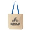 Natural Tote with Contrast-Color Handles Thumbnail