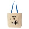 Natural Tote with Contrast-Color Handles Thumbnail