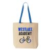 Natural Tote with Contrast-Color Handles Thumbnail
