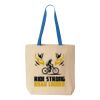 Natural Tote with Contrast-Color Handles Thumbnail