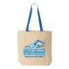 Natural Tote with Contrast-Color Handles Thumbnail