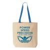 Natural Tote with Contrast-Color Handles Thumbnail