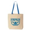 Natural Tote with Contrast-Color Handles Thumbnail