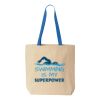 Natural Tote with Contrast-Color Handles Thumbnail