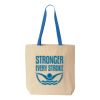 Natural Tote with Contrast-Color Handles Thumbnail