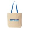 Natural Tote with Contrast-Color Handles Thumbnail