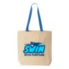 Natural Tote with Contrast-Color Handles Thumbnail