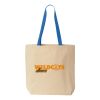 Natural Tote with Contrast-Color Handles Thumbnail