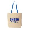 Natural Tote with Contrast-Color Handles Thumbnail