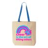 Natural Tote with Contrast-Color Handles Thumbnail