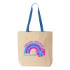Natural Tote with Contrast-Color Handles Thumbnail