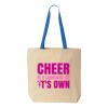 Natural Tote with Contrast-Color Handles Thumbnail