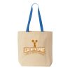 Natural Tote with Contrast-Color Handles Thumbnail