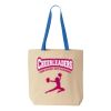 Natural Tote with Contrast-Color Handles Thumbnail