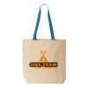 Natural Tote with Contrast-Color Handles Thumbnail