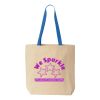 Natural Tote with Contrast-Color Handles Thumbnail
