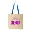 Natural Tote with Contrast-Color Handles Thumbnail