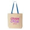 Natural Tote with Contrast-Color Handles Thumbnail