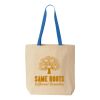 Natural Tote with Contrast-Color Handles Thumbnail