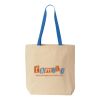 Natural Tote with Contrast-Color Handles Thumbnail