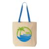 Natural Tote with Contrast-Color Handles Thumbnail