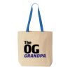 Natural Tote with Contrast-Color Handles Thumbnail