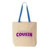 Natural Tote with Contrast-Color Handles Thumbnail