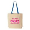 Natural Tote with Contrast-Color Handles Thumbnail