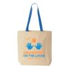 Natural Tote with Contrast-Color Handles Thumbnail