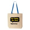 Natural Tote with Contrast-Color Handles Thumbnail