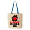 Natural Tote with Contrast-Color Handles Thumbnail