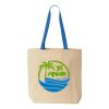 Natural Tote with Contrast-Color Handles Thumbnail