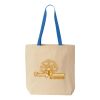 Natural Tote with Contrast-Color Handles Thumbnail
