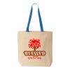 Natural Tote with Contrast-Color Handles Thumbnail