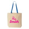 Natural Tote with Contrast-Color Handles Thumbnail