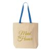 Natural Tote with Contrast-Color Handles Thumbnail