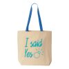 Natural Tote with Contrast-Color Handles Thumbnail