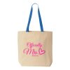 Natural Tote with Contrast-Color Handles Thumbnail