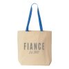 Natural Tote with Contrast-Color Handles Thumbnail