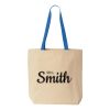 Natural Tote with Contrast-Color Handles Thumbnail