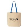 Natural Tote with Contrast-Color Handles Thumbnail